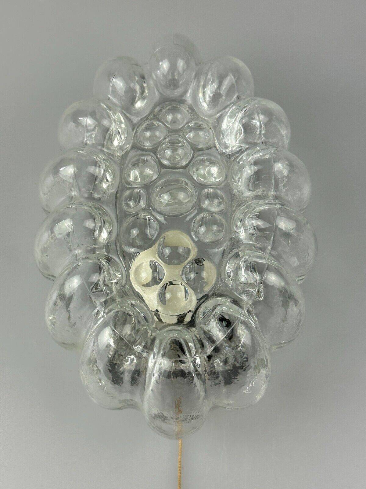 60s 70s wall lamp made of glass & metal bubble wall sconce space age design