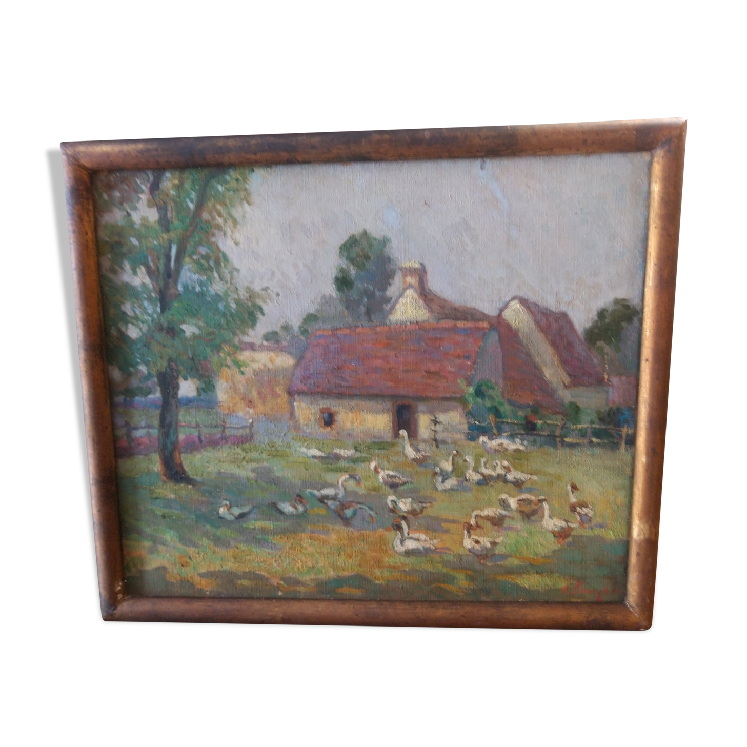 Table "farmyard" by Bourgain circa 1900