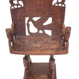 Set of 4 carved armchairs, 1950