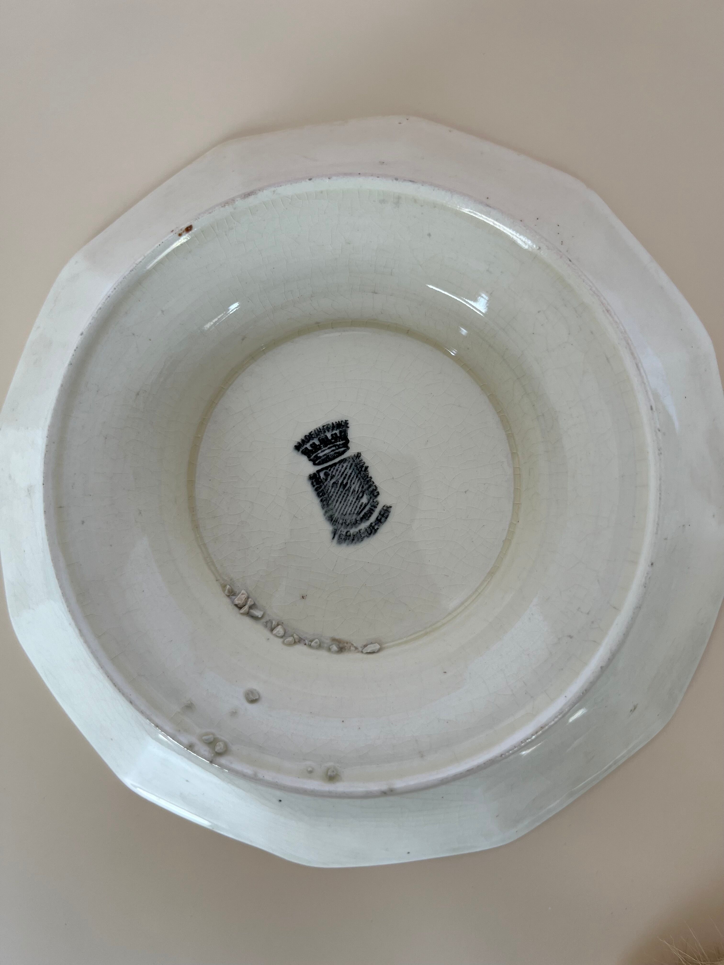 Compotier low Terre de Fer Sarreguemines solid cream color