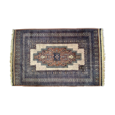 Oriental wool and silk carpet, old 123cmX190cm