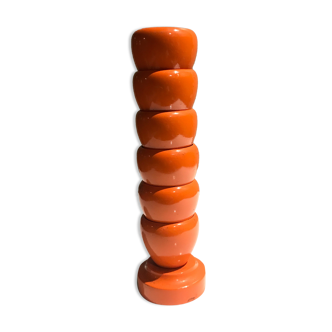 6 orange wooden coquetiers