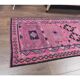Vintage Pink Geometric Turkish Hand-Knotted Runner 80x337