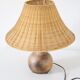 Table lamp – Vintage 60s ceramic and rattan shade