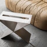 Contemporary stainless steel side table by Lena Coupez, Belgium, 2024