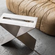 Contemporary stainless steel side table by Lena Coupez, Belgium, 2024