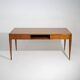 Walnut desk with brass details, 1950s