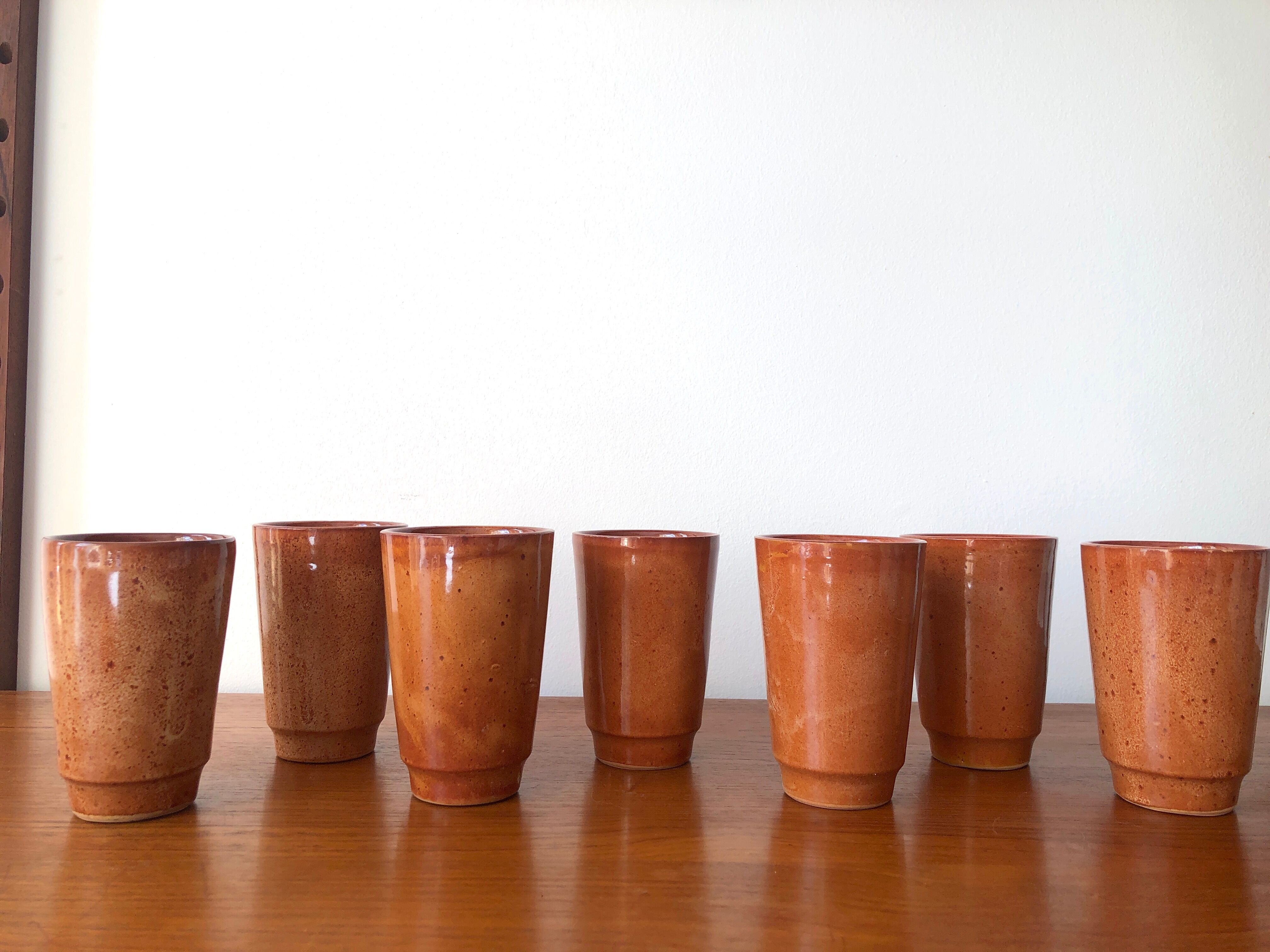 Digoin cups in glazed stoneware
