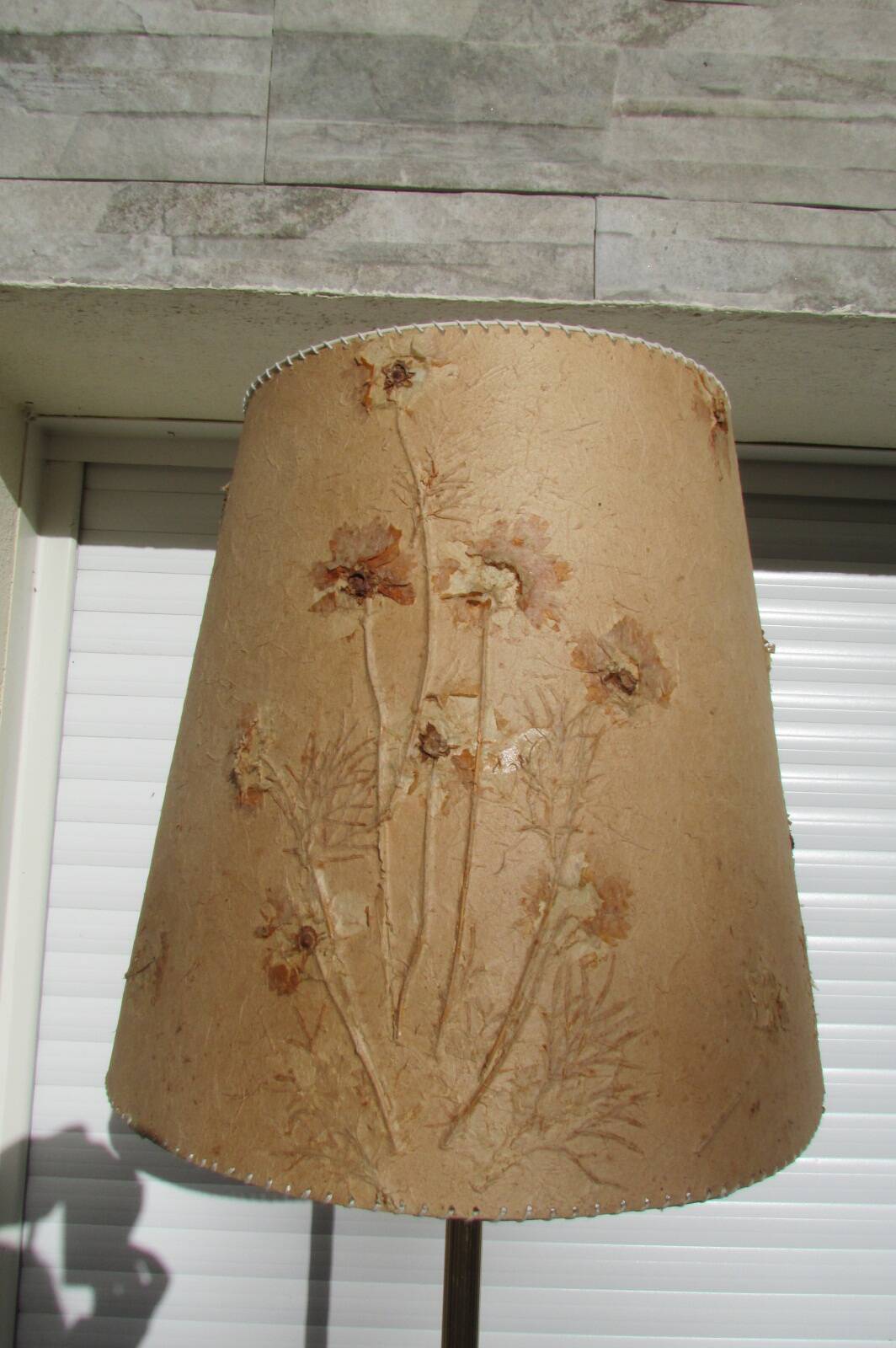 Vintage floor lamp in bronze, brass and onyx, tripod