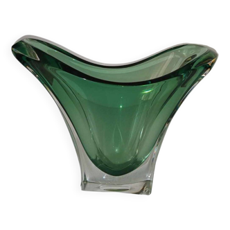 Val Saint Lambert green vase