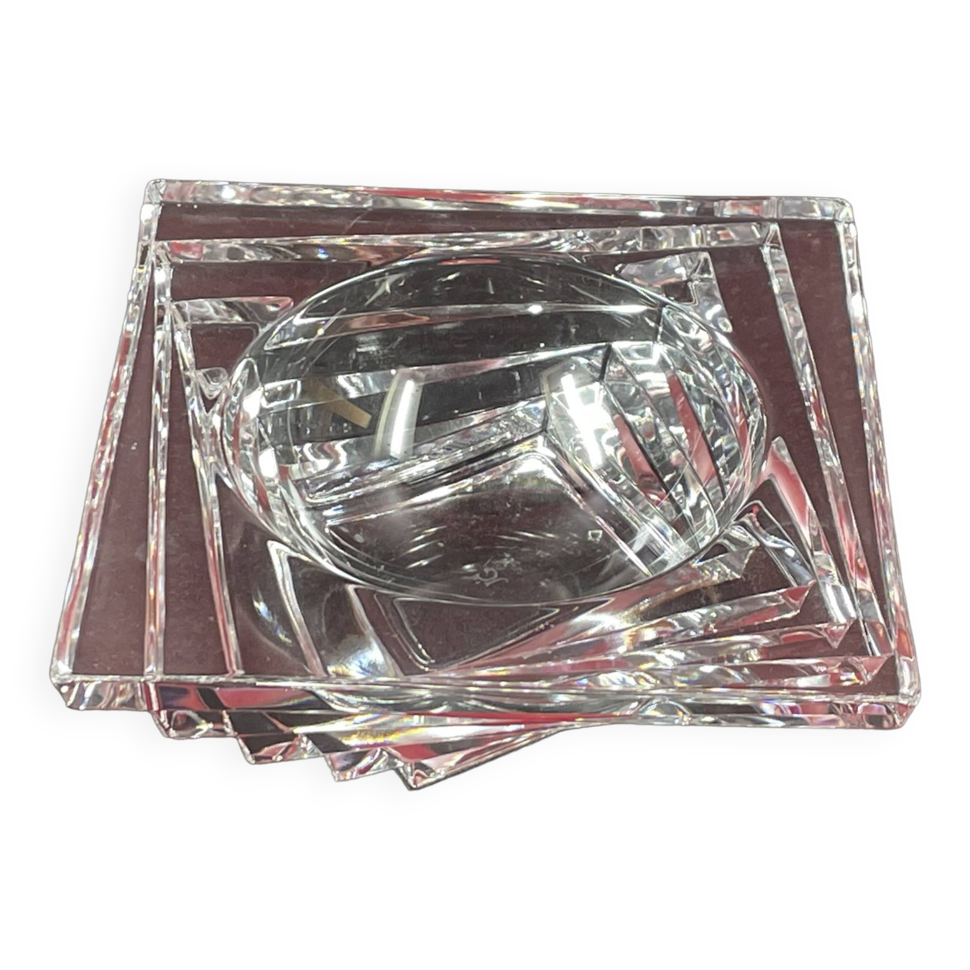 JG Durand crystal pocket tray, modern design, Shantung model