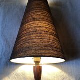 Teak and brass table lamp 60s