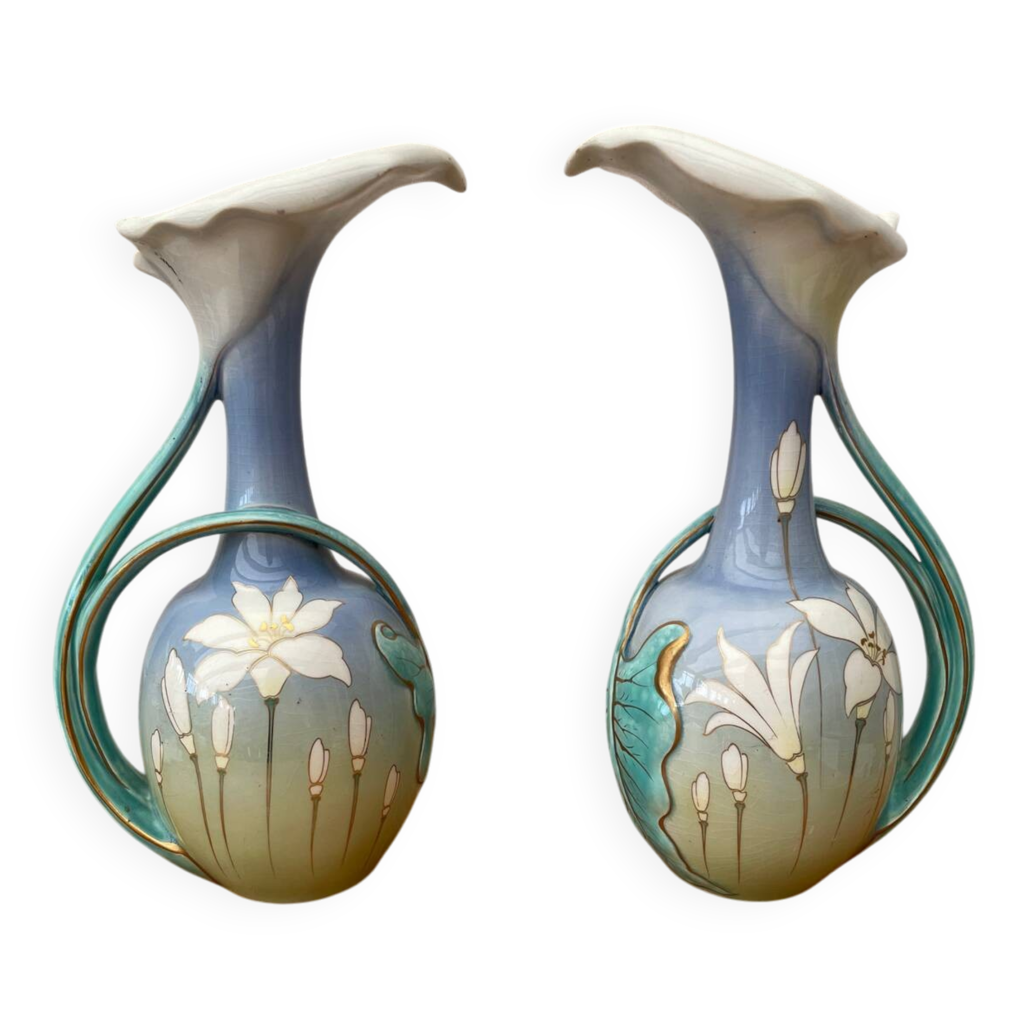 Pair of ceramic jugs from Lunéville