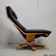 Leather and beech relaxation chair - 1970 / 1980
