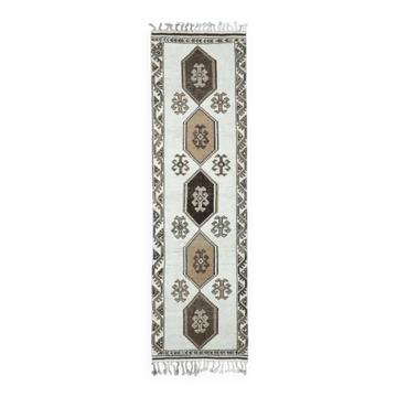 Vintage Turkish Oushak Handmade Wool Runner 100x365
