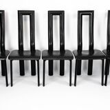 Postmodern Set of ten leather dining chairs by Antonello Mosca for Ycami. I