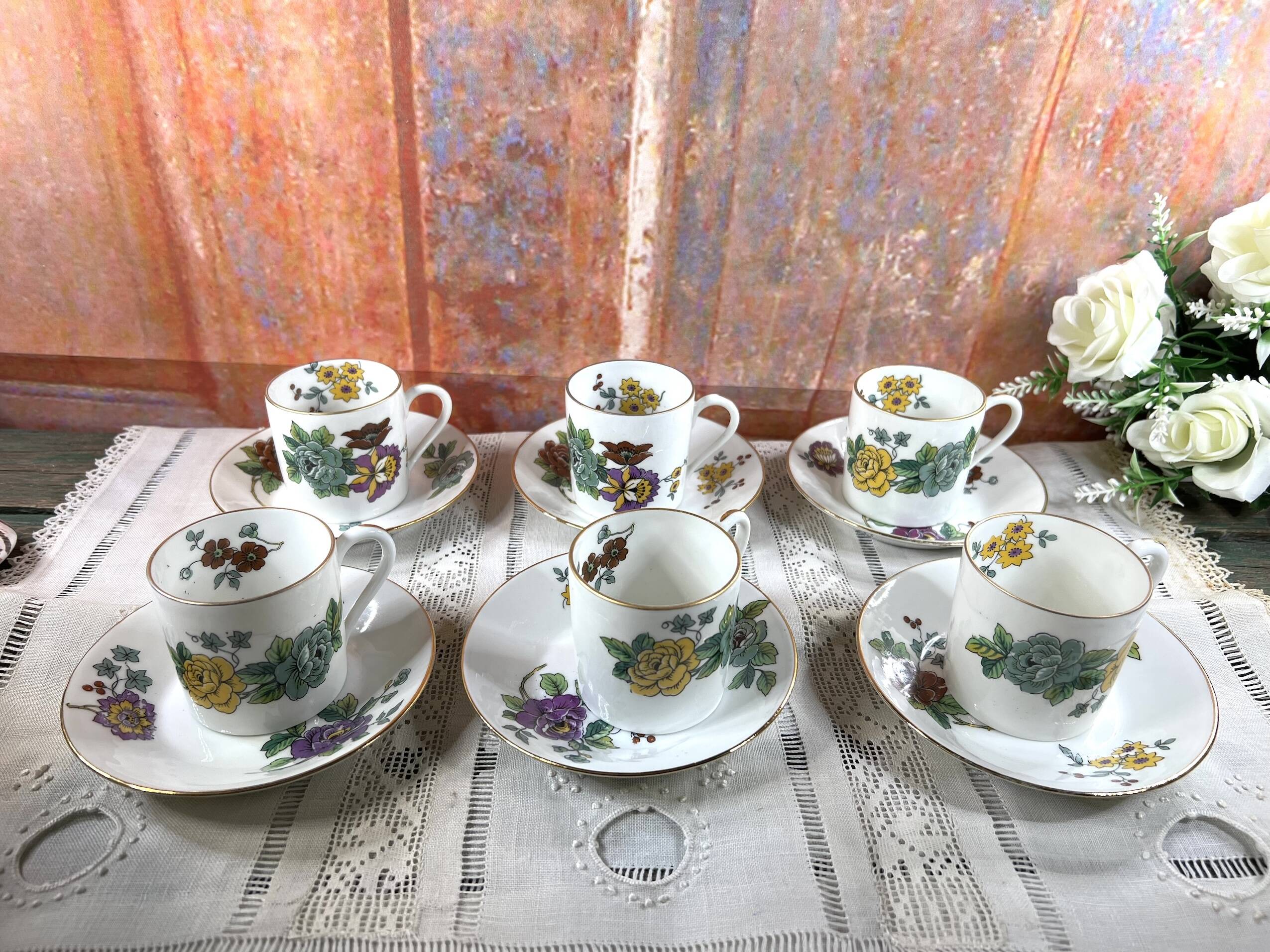 Lot de 6 tasses café Limoges Haviland Cathay