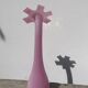 Grand vase fleur opaline rose