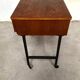 Teak bedside table on casters, vintage 60s end table