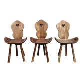 Chaises vintages brutalistes de montagne