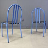 Set of Nr 222 chairs by Robert Mallet-Stevens, 1980s, Set of 7