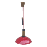 Mid-century chandelier in red acrylic glass from stilux milano