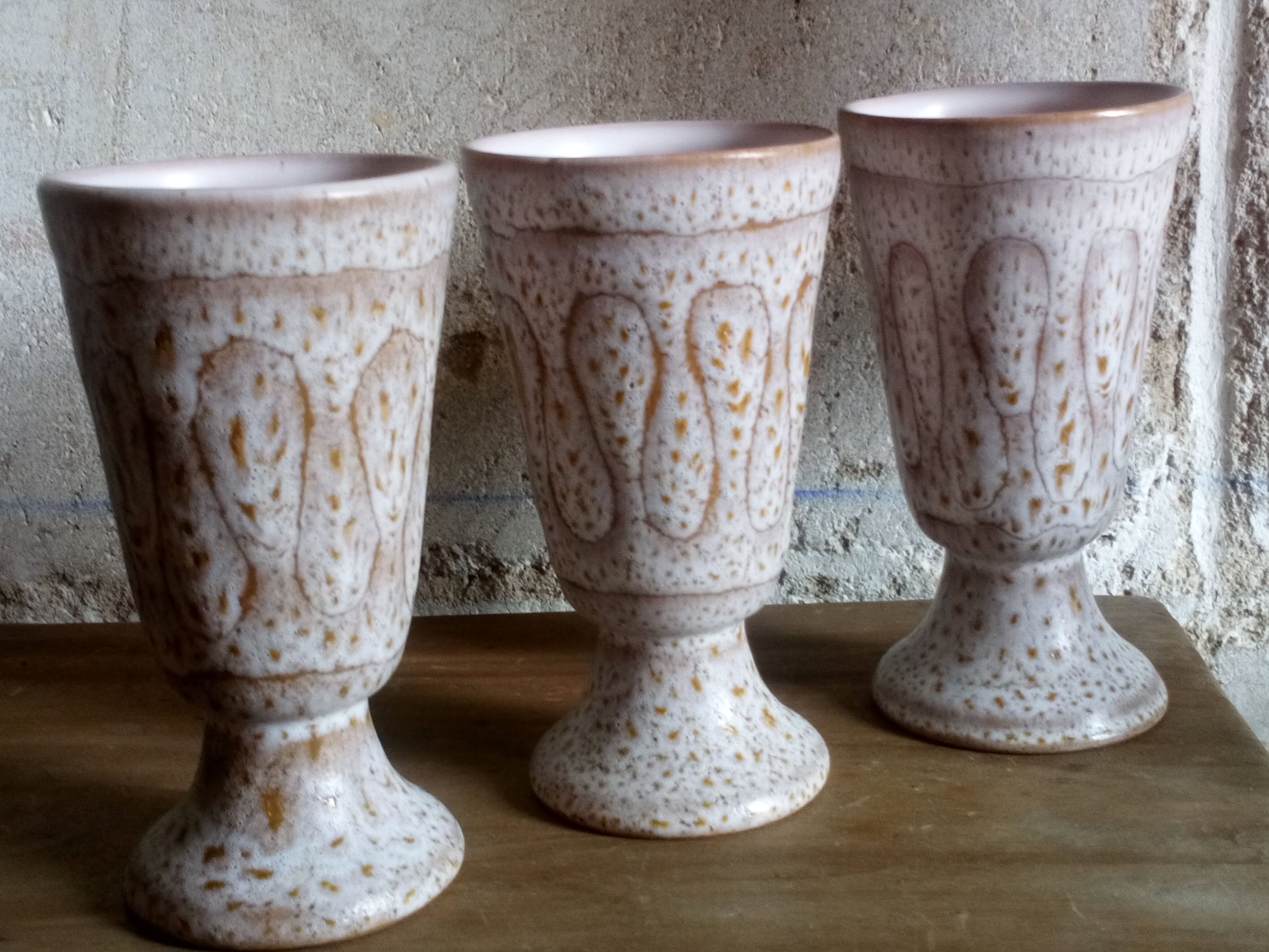 Six ceramic mazagrans by Jean Austruy Vallauris