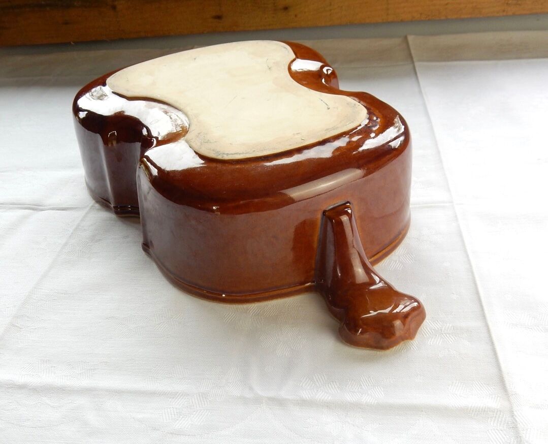 Terrine dish in the shape of a violin or double bass
