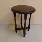 Vintage round oak sidetable