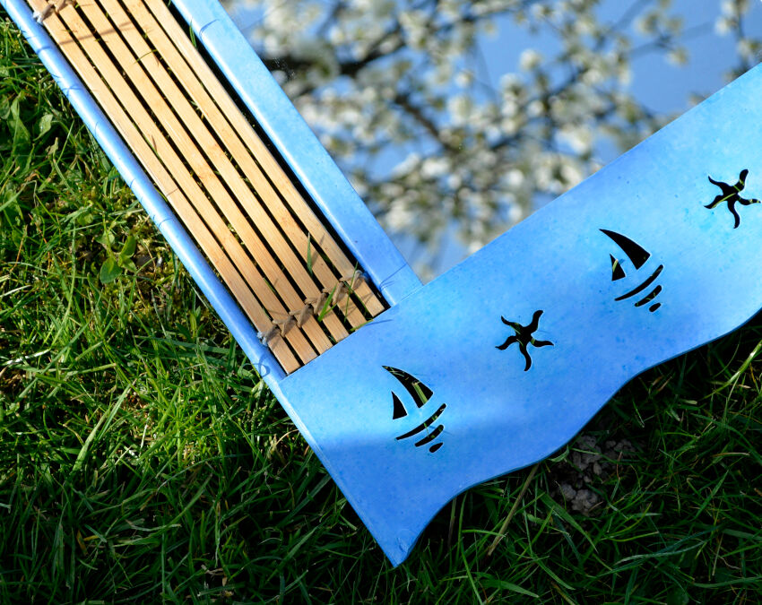 Bamboo and sailor mirror 42x67cm
