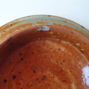Pyrite stoneware ceramic candy box signed A (Signature to be identified)