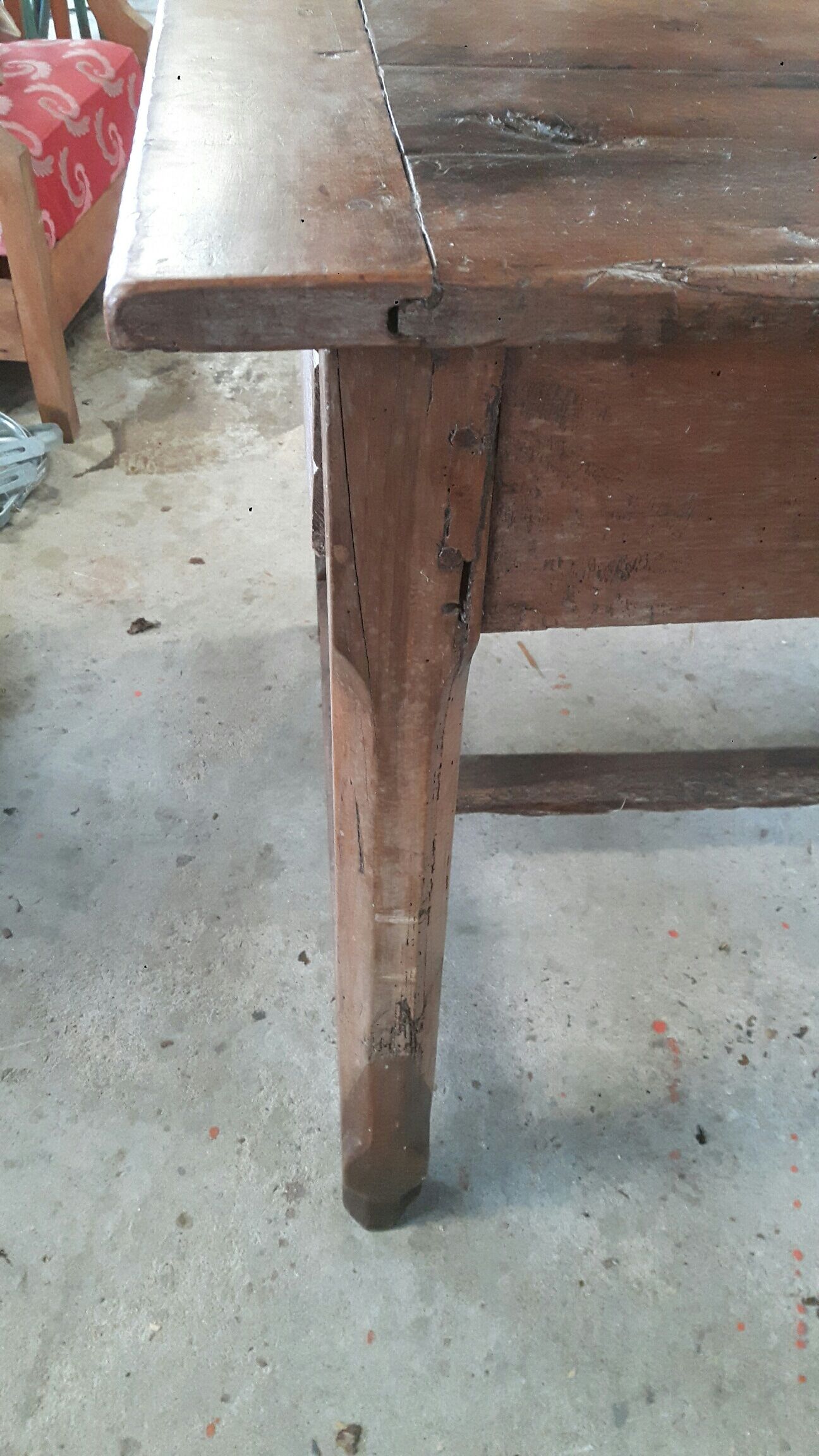 Old rustic farm table