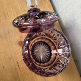 Amethyst cut Bohemian crystal bonbonnière – 20th century