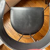 2 chaises en cuir et chrome italiennes