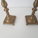 Lot de 2 bougeoirs anciens laiton
