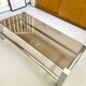 Vintage chrome metal table / smoked glass 1970