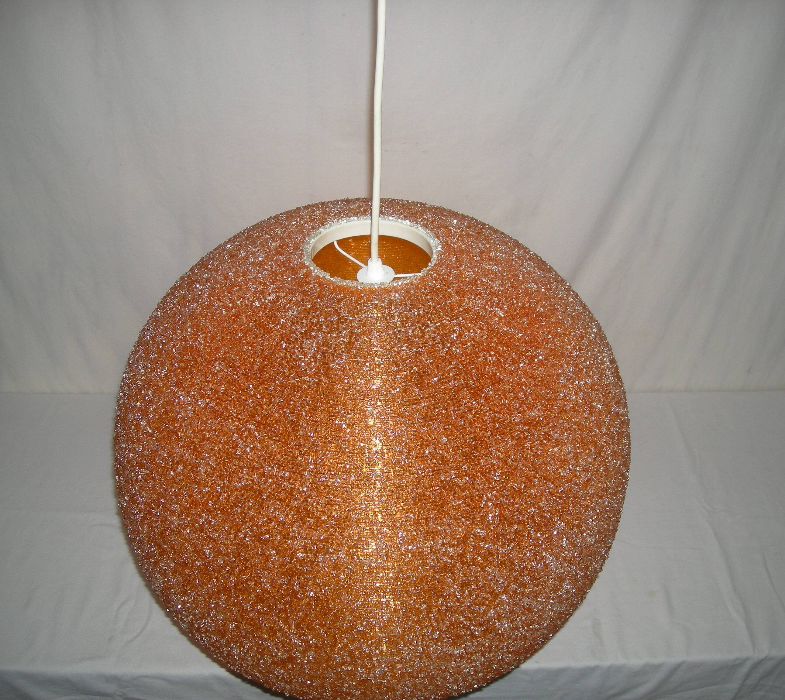 Suspension orange Sugar ball by John and Sylvia Reid from the 1960s.