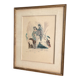 Lithograph Elegant Woman Greyhound Latin Union Edition Lucien Fontanarosa