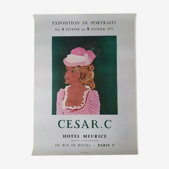 Old poster/original poster - Brigitte Bardot, Hotel Meurice, César. C - 1972