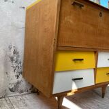 Furniture chest of drawers two-tone 60s