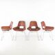 Suite de 4 chaises en rotin et chrome