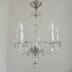 French Vintage  5 Light Barley Twist Glass and Crystal Chandelier