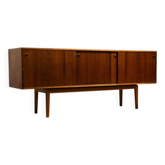 Buffet bas en palissandre et teck à portes coulissantes, années 1960