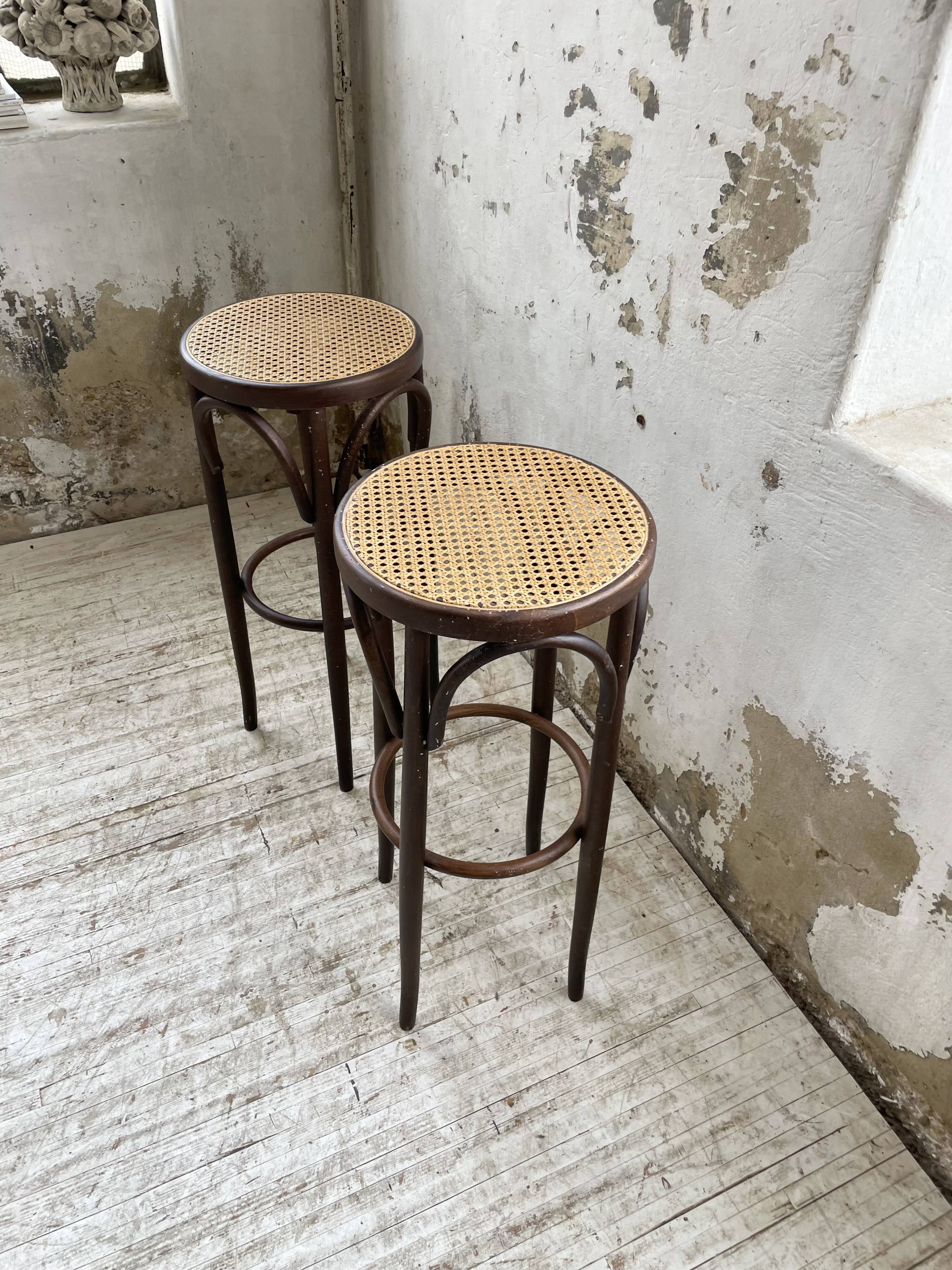 High cane bistro stools