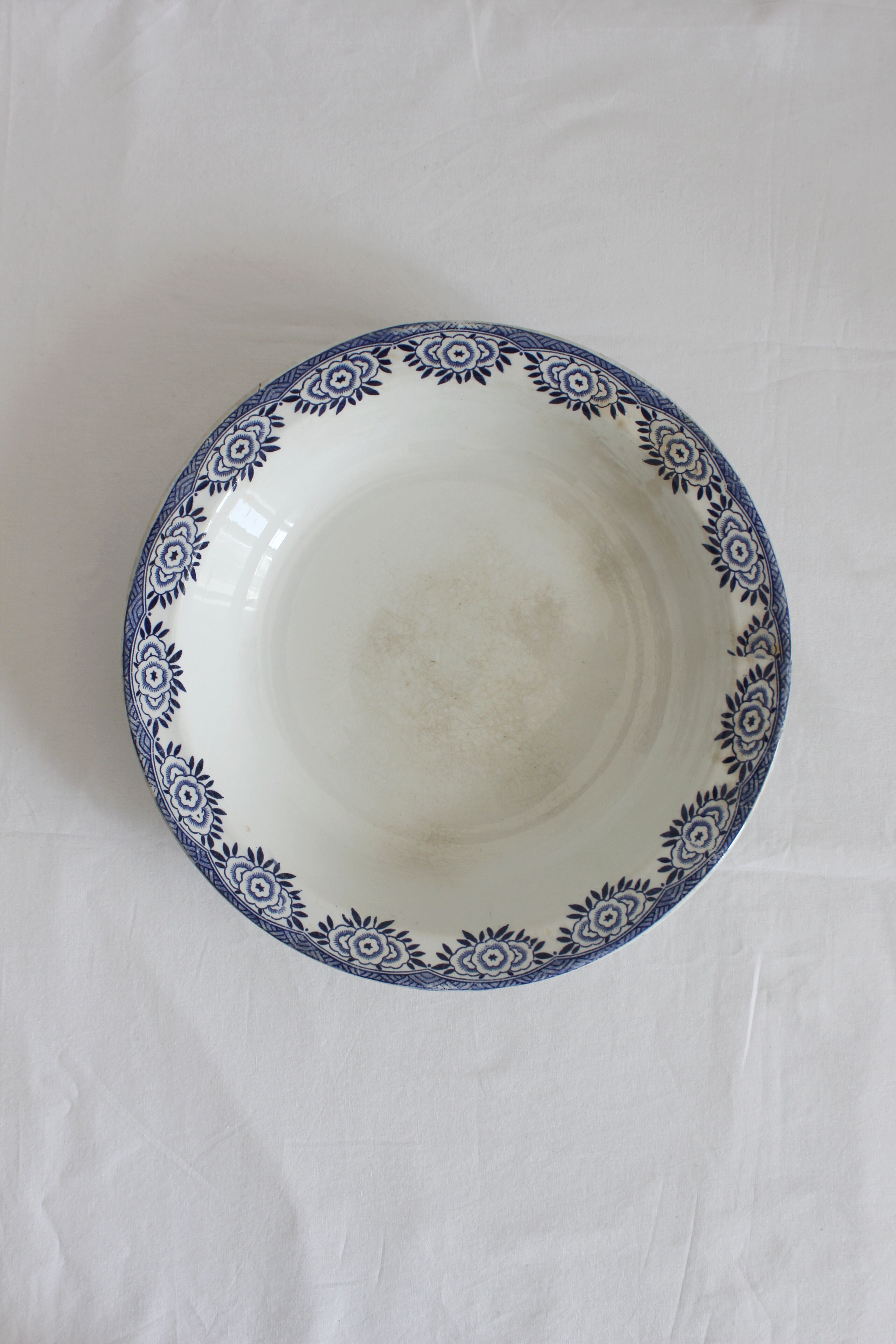 Deep dish or salad bowl in iron earth "capri" sarreguemines and digoin