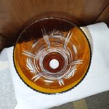 Bohemian crystal chiseled vase