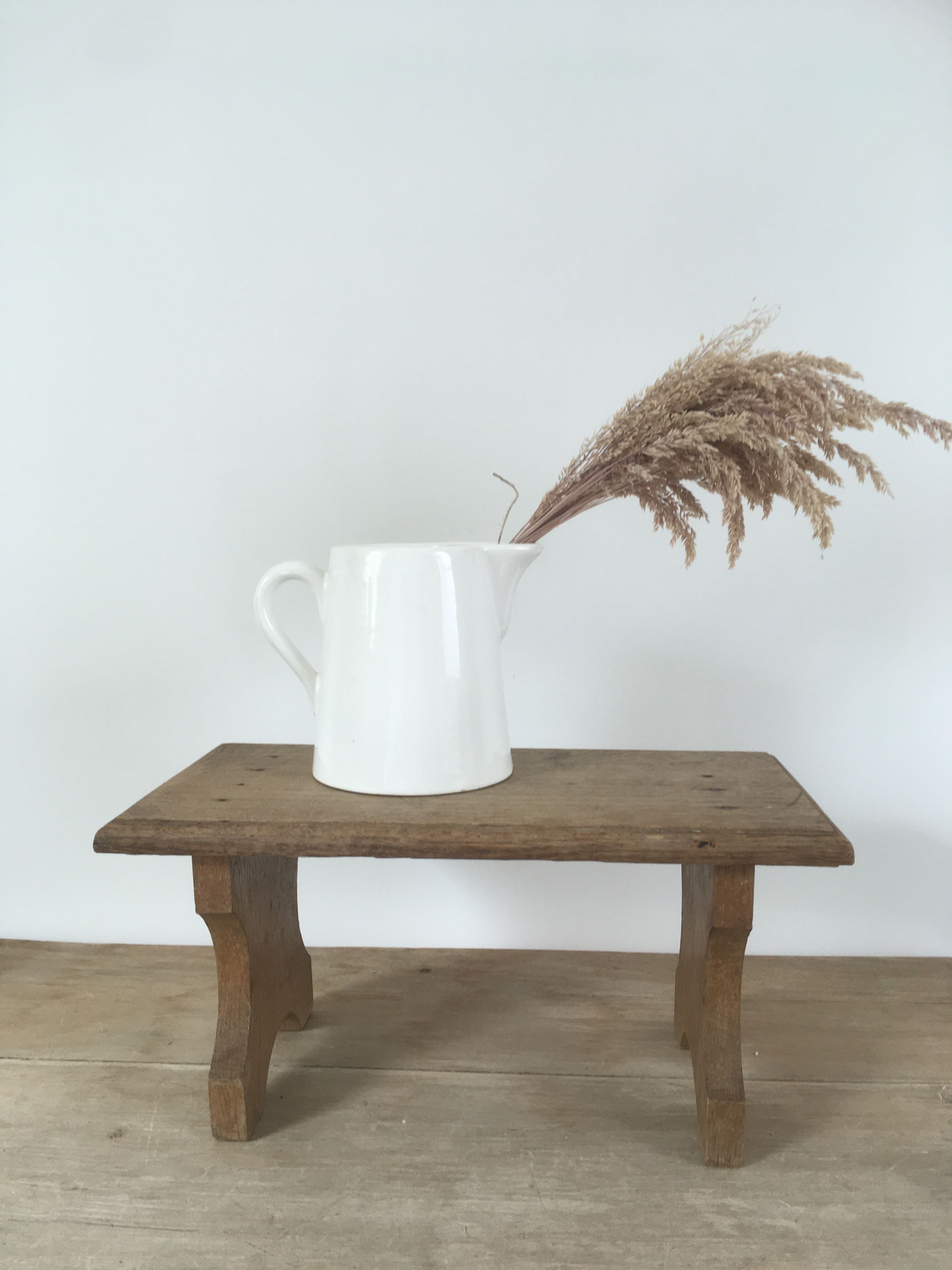 Vintage wooden footrest stool