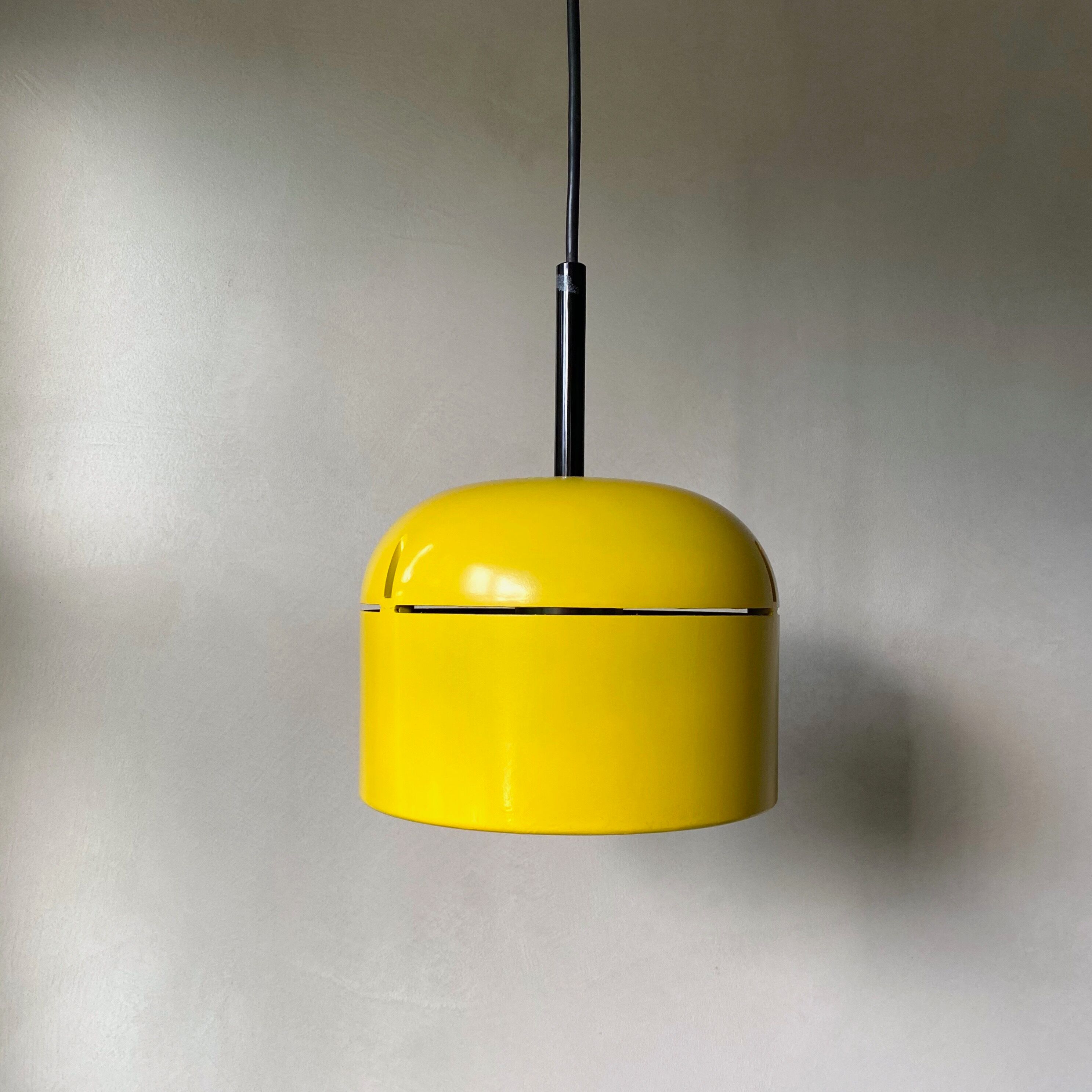 Yellow hanging lamp by Arnold Berges for Staff Leuchten, 70's interior