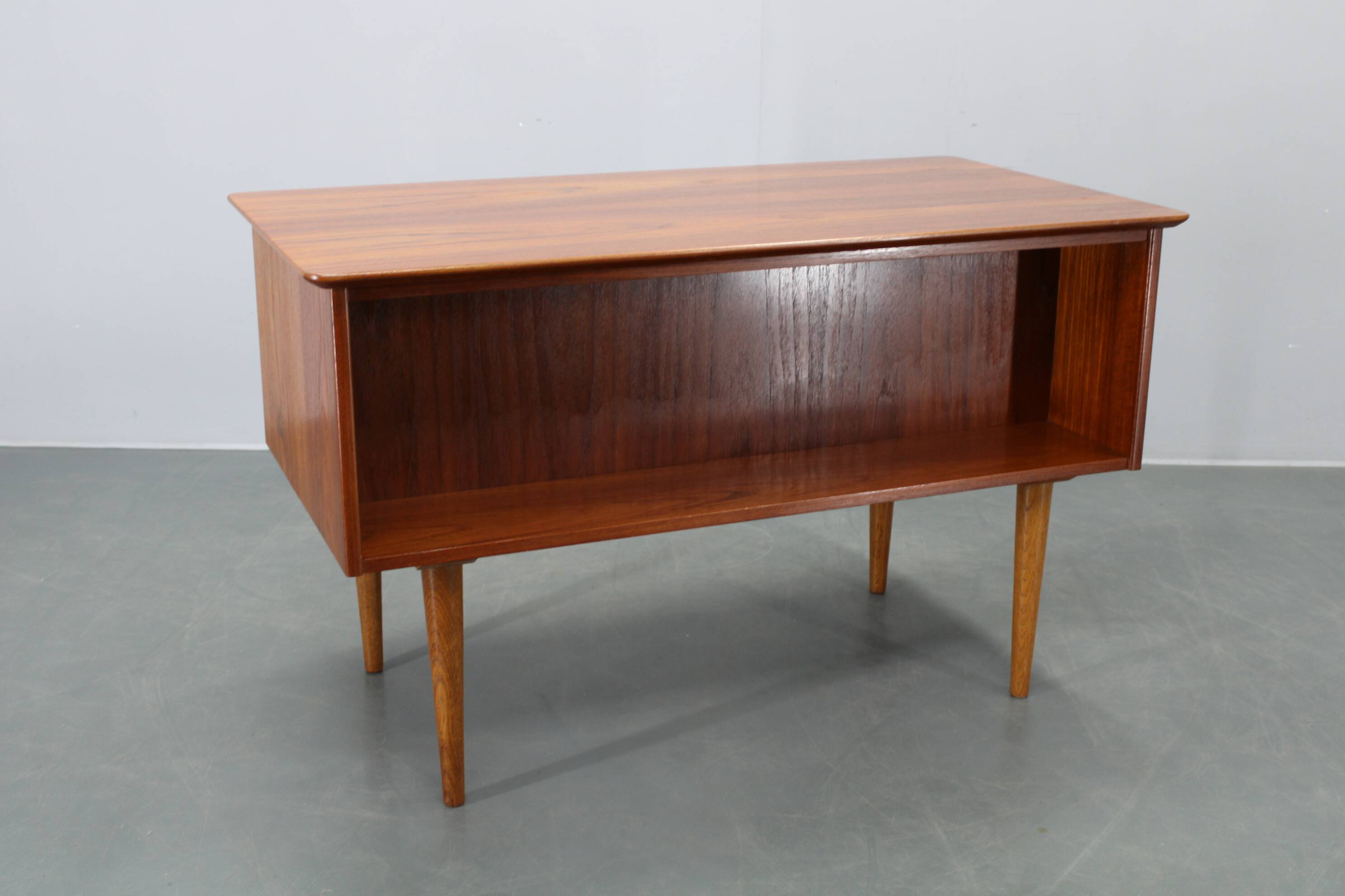 Danish mid-century modern teak writing desk with oak legs, 1960s