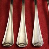 Service of 12 table forks in silver metal Christofle chevron model